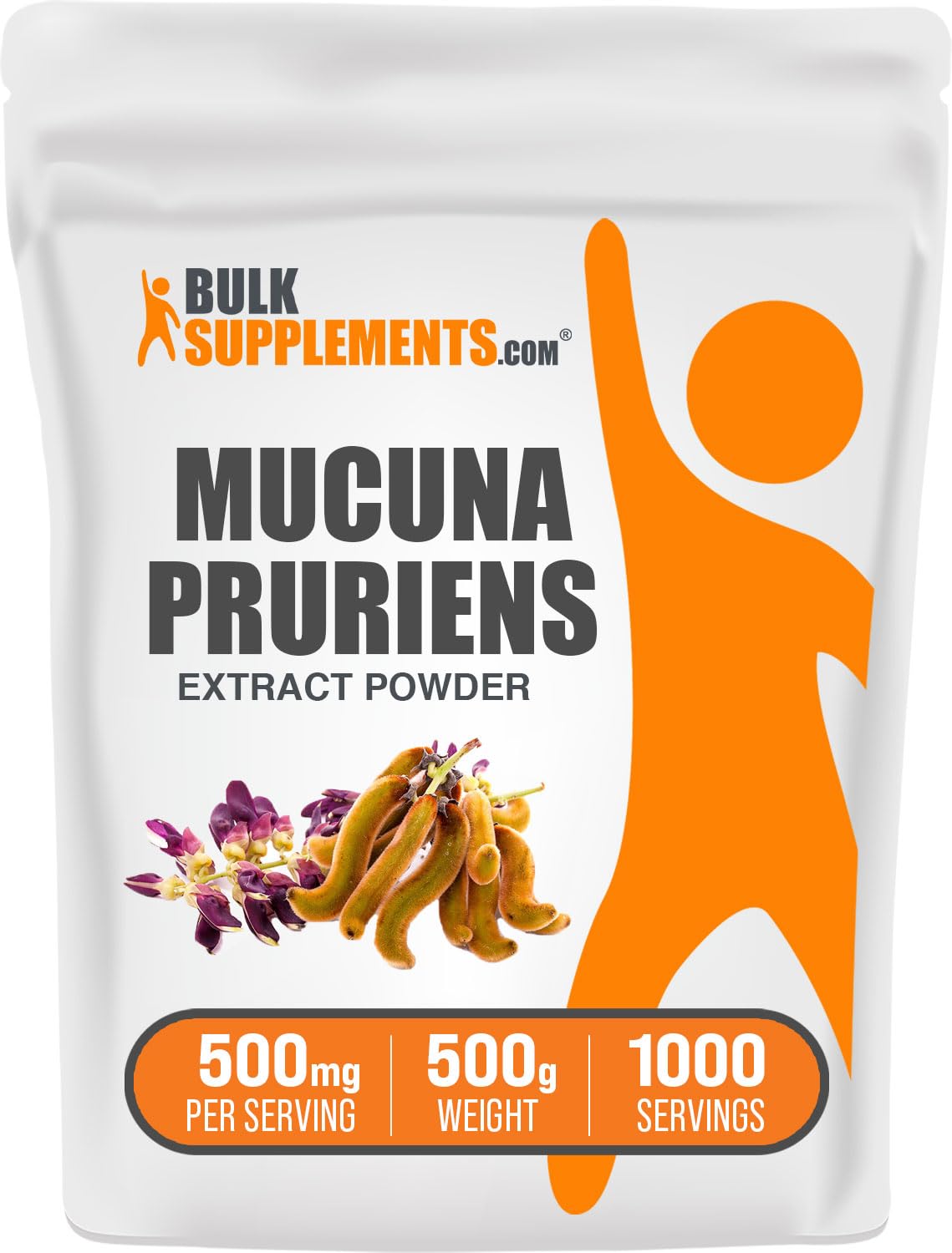 BulkSupplements Mucuna Pruriens Extract Powder 500g front view
