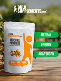 BulkSupplements Mucuna Pruriens Extract Powder in a glass