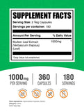 BulkSupplements Mullein Leaf Capsules 1000mg side view with label