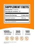 BulkSupplements N-Acetyl L-Cysteine 1000mg capsules side view