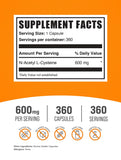 BulkSupplements N-Acetyl L-Cysteine 600mg capsules side view