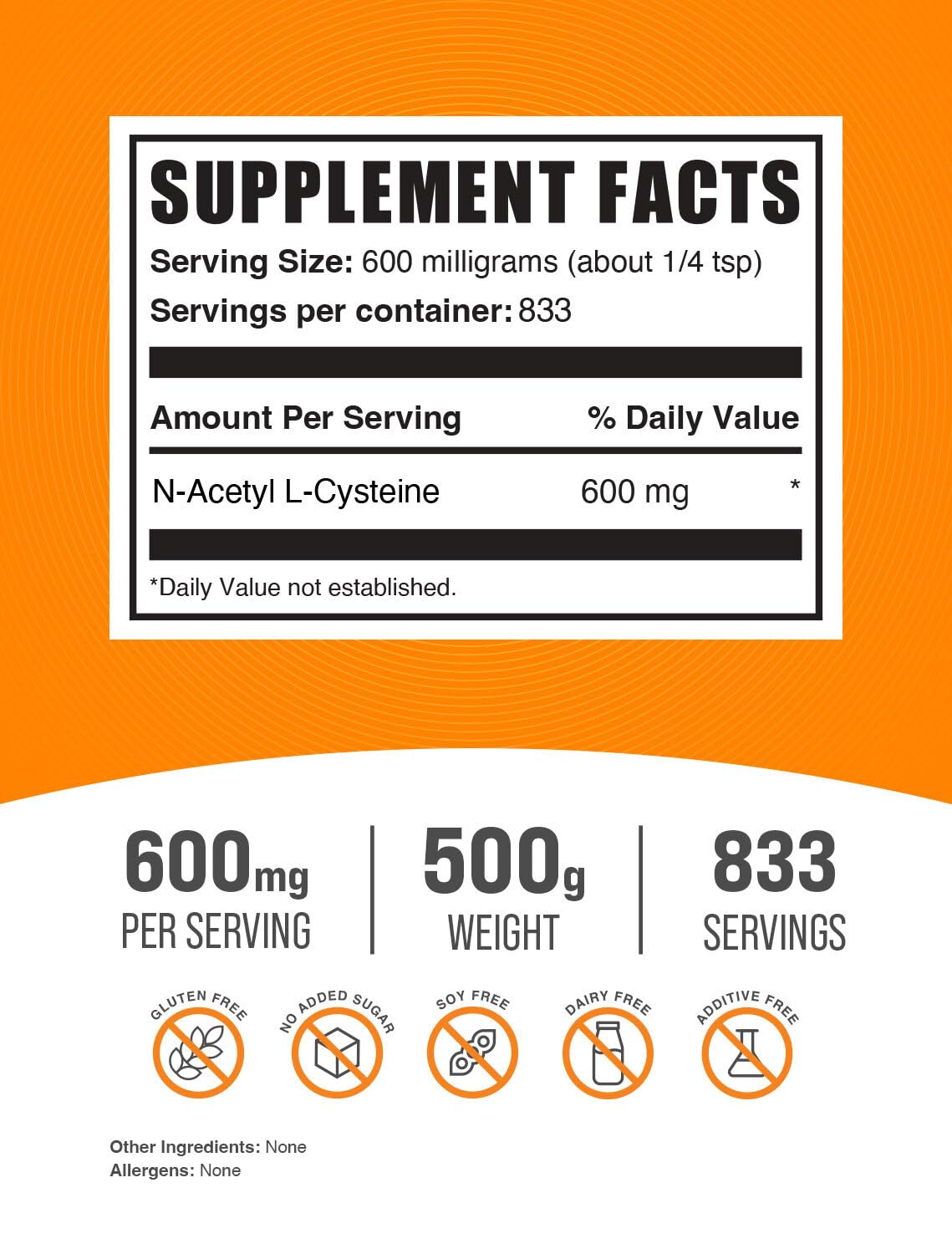 BulkSupplements N-Acetyl L-Cysteine Powder packaging