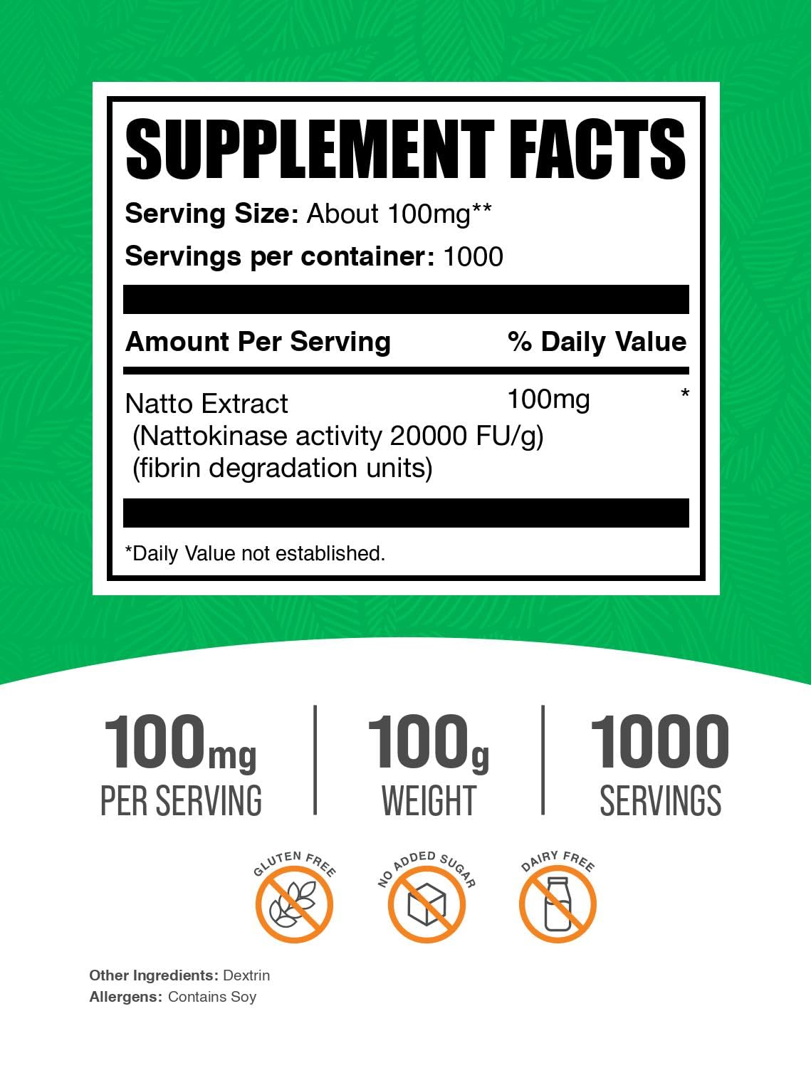 BulkSupplements Nattokinase 2000 FU Powder packaging