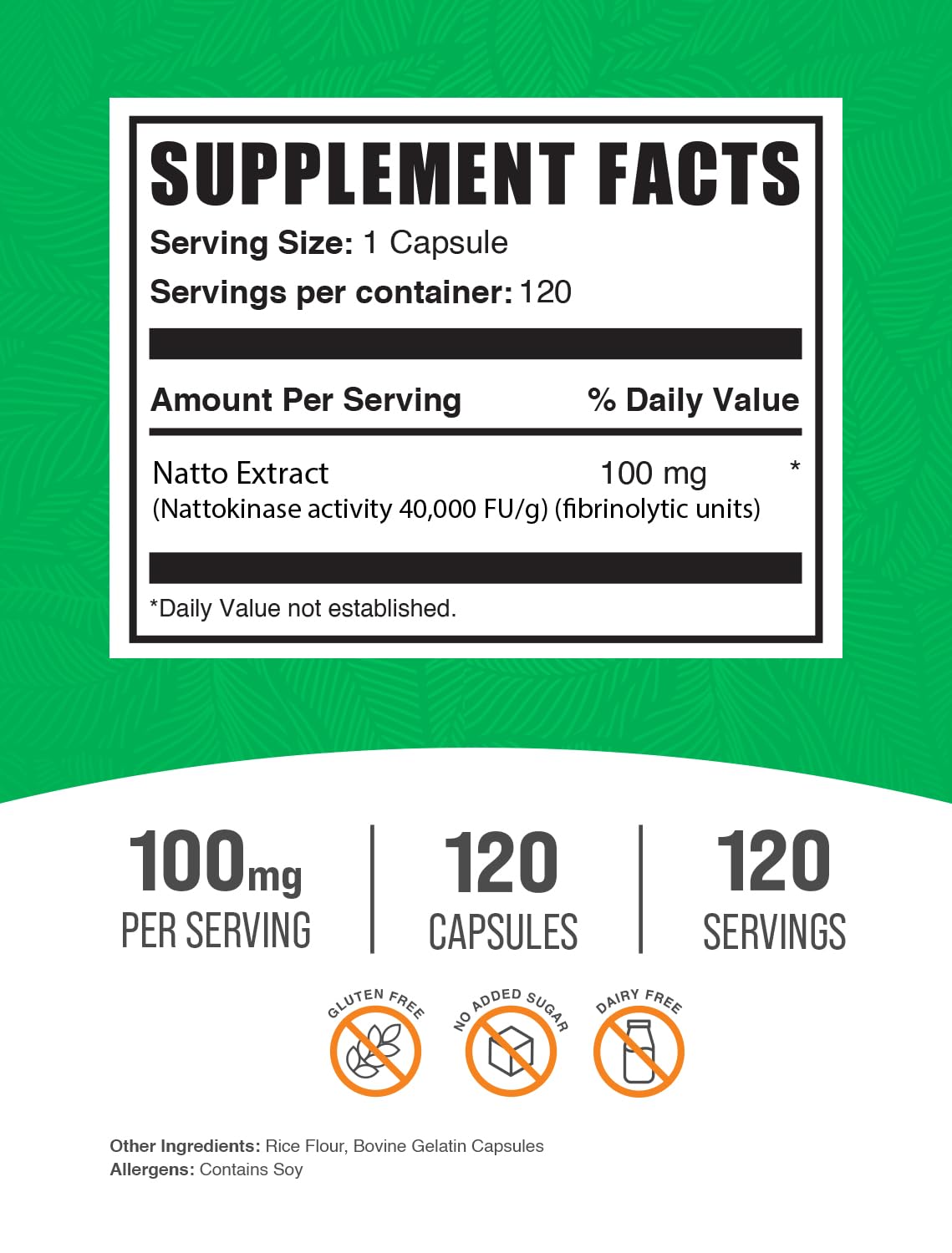 BulkSupplements Nattokinase 4000 FU Capsules side view