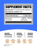BulkSupplements Niacin Powder 500mg back view packaging