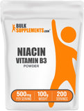 BulkSupplements Niacin Powder 500mg front view packaging