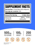 BulkSupplements Niacin Powder 500mg side view with scoop