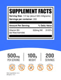 BulkSupplements Niacinamide Powder 500mg side view with scoop