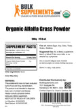 BulkSupplements Organic Alfalfa Grass Powder with measuring spoon