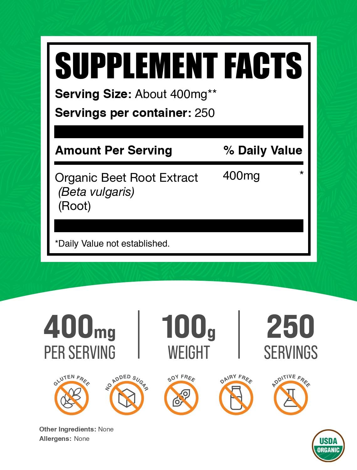 BulkSupplements Organic Beet Root Extract Powder packaging