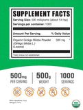 BulkSupplements Organic Ginkgo Biloba Powder packaging