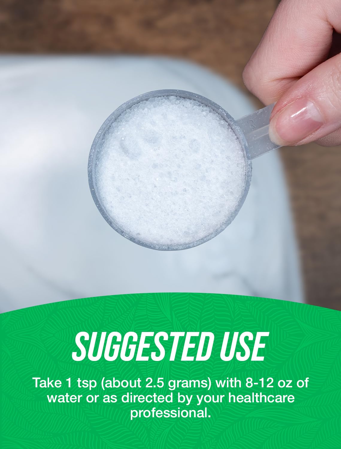 BulkSupplements Organic Inulin Powder in a glass of water