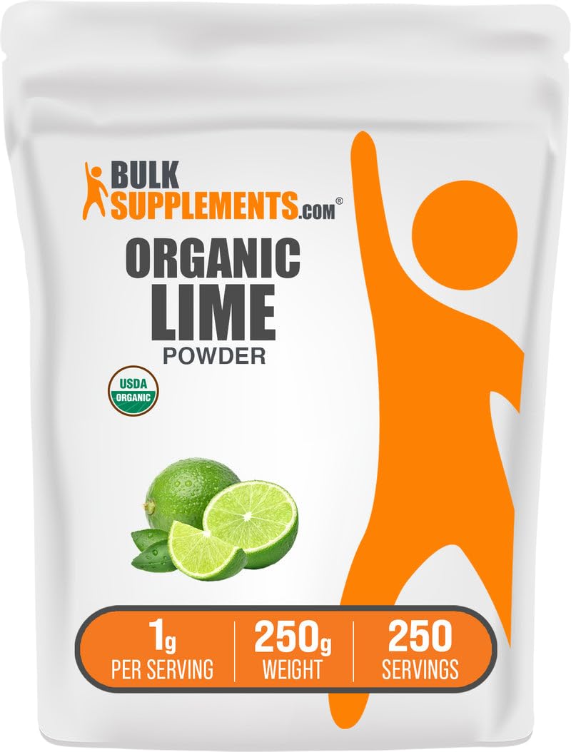 BulkSupplements Organic Lime Powder 272g front view