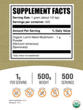 BulkSupplements Organic Lion's Mane Mushroom Powder 522g packaging