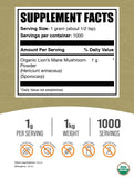 BulkSupplements Organic Lion's Mane Mushroom Powder packaging side view