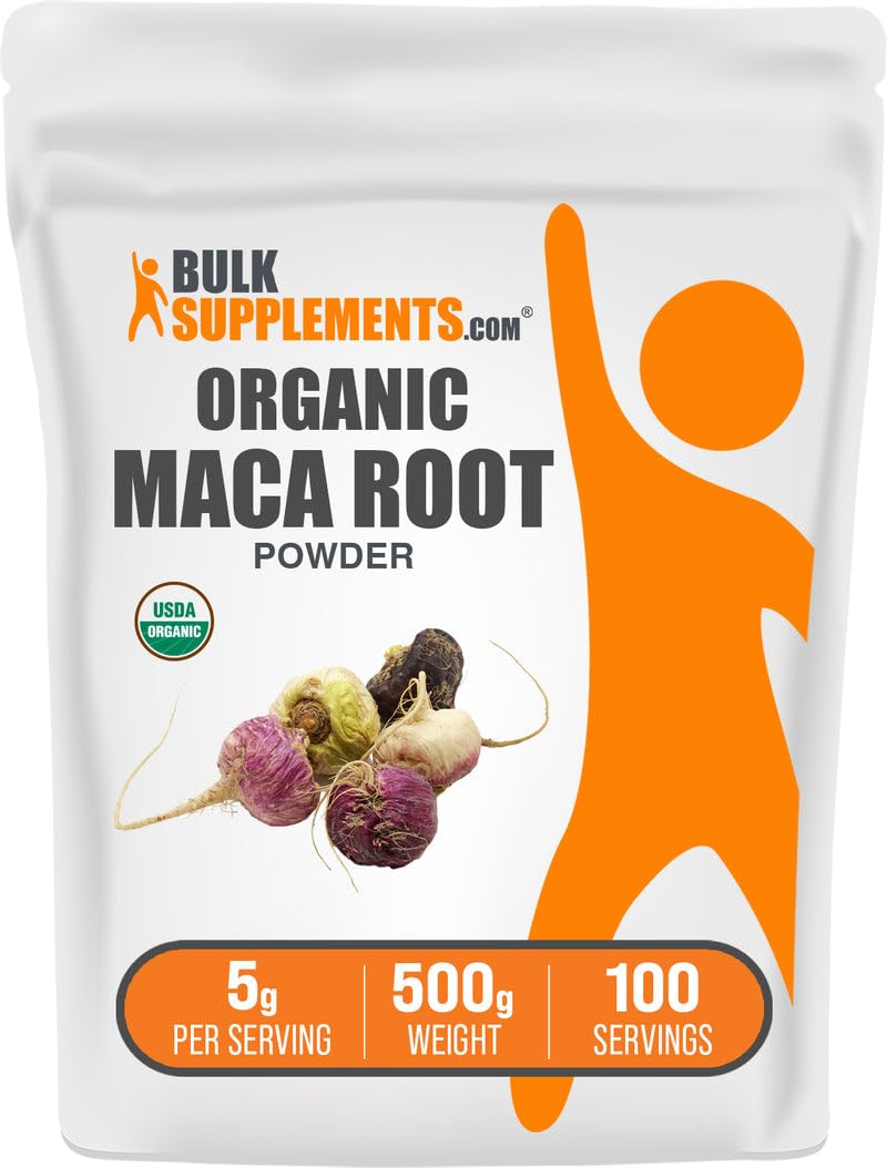 BulkSupplements Organic Maca Powder 522g front view
