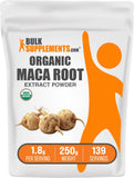 BulkSupplements Organic Maca Root Extract Powder 250g front view