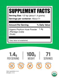 BulkSupplements Organic Psyllium Husk Powder 100g packaging