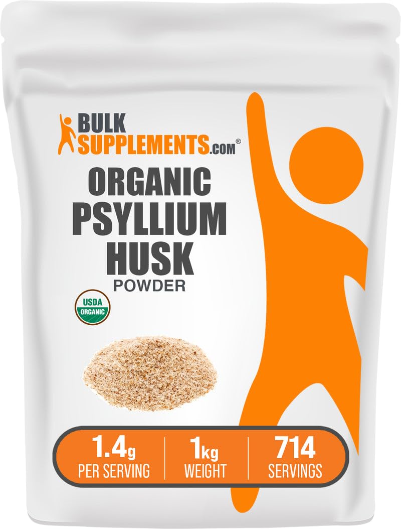 BulkSupplements Organic Psyllium Husk Powder 998g front view