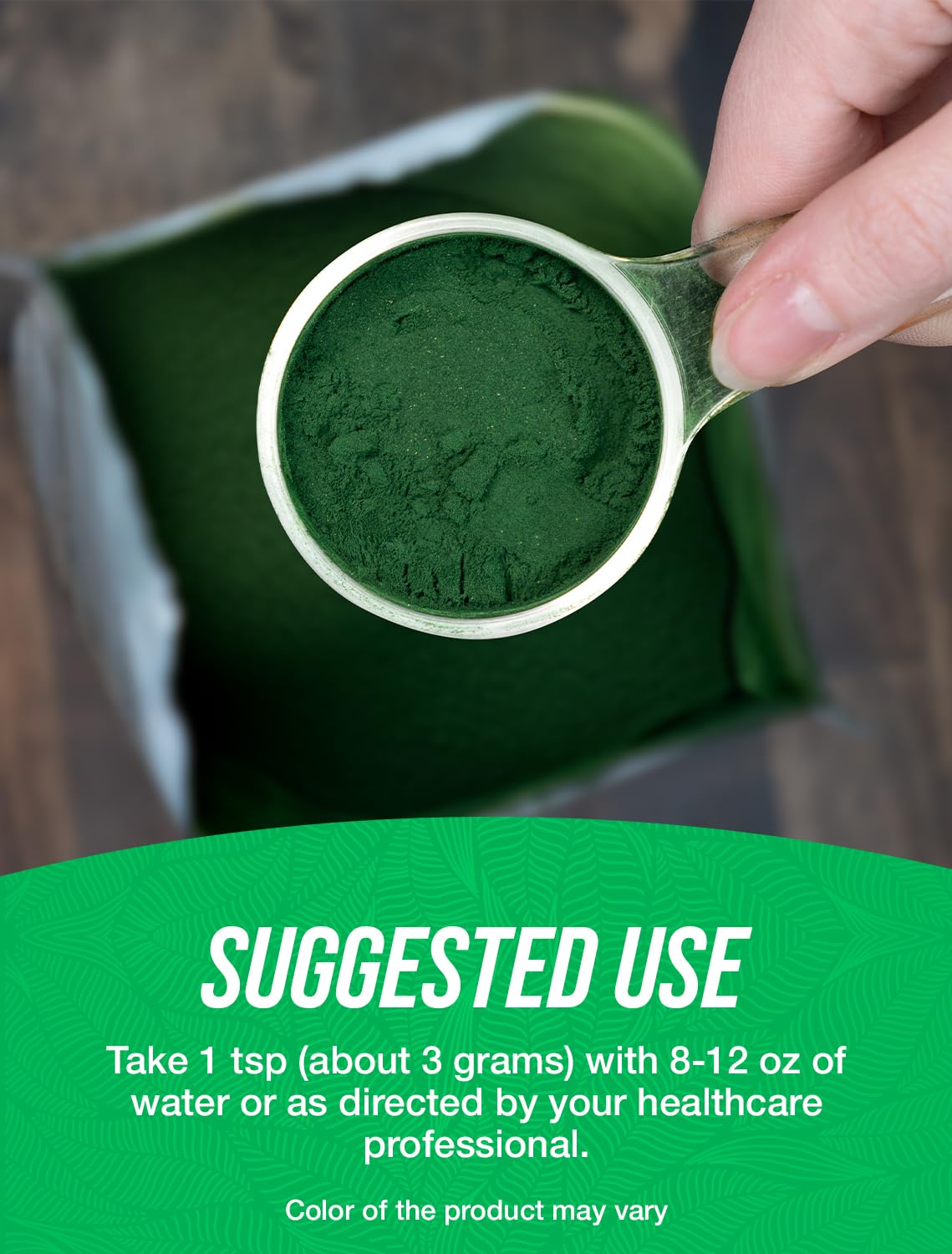 BulkSupplements Organic Spirulina Powder mixed in a smoothie