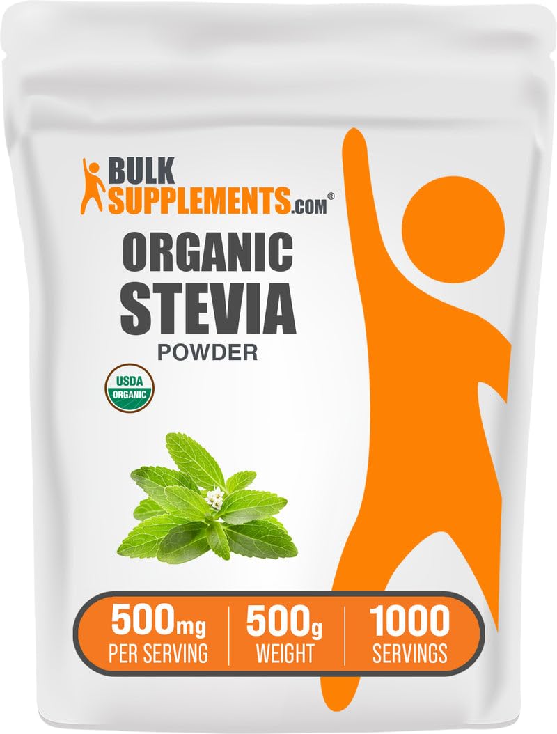 BulkSupplements Organic Stevia Powder 500g front view