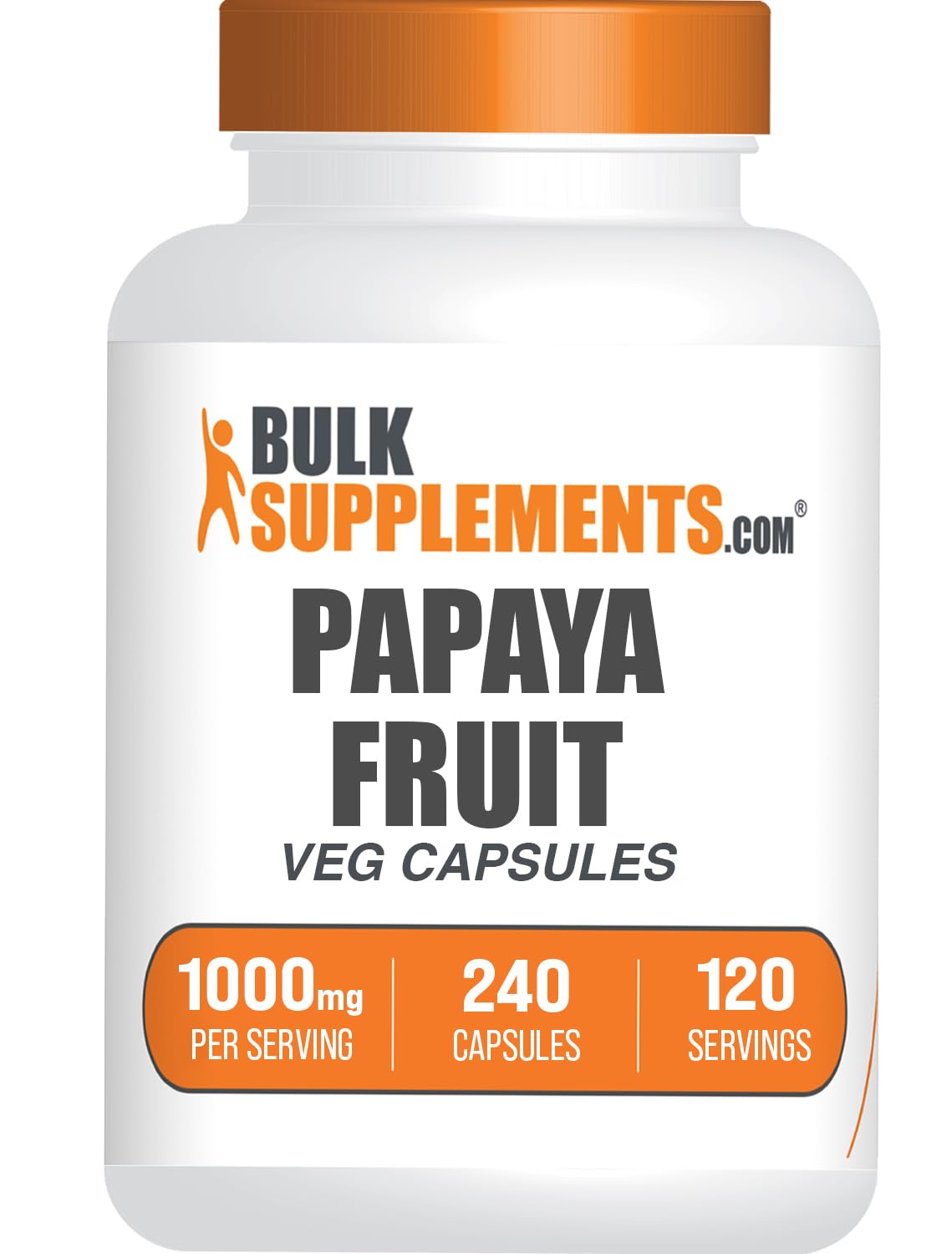 BulkSupplements Papaya Fruit Extract Capsules 10:1 front view
