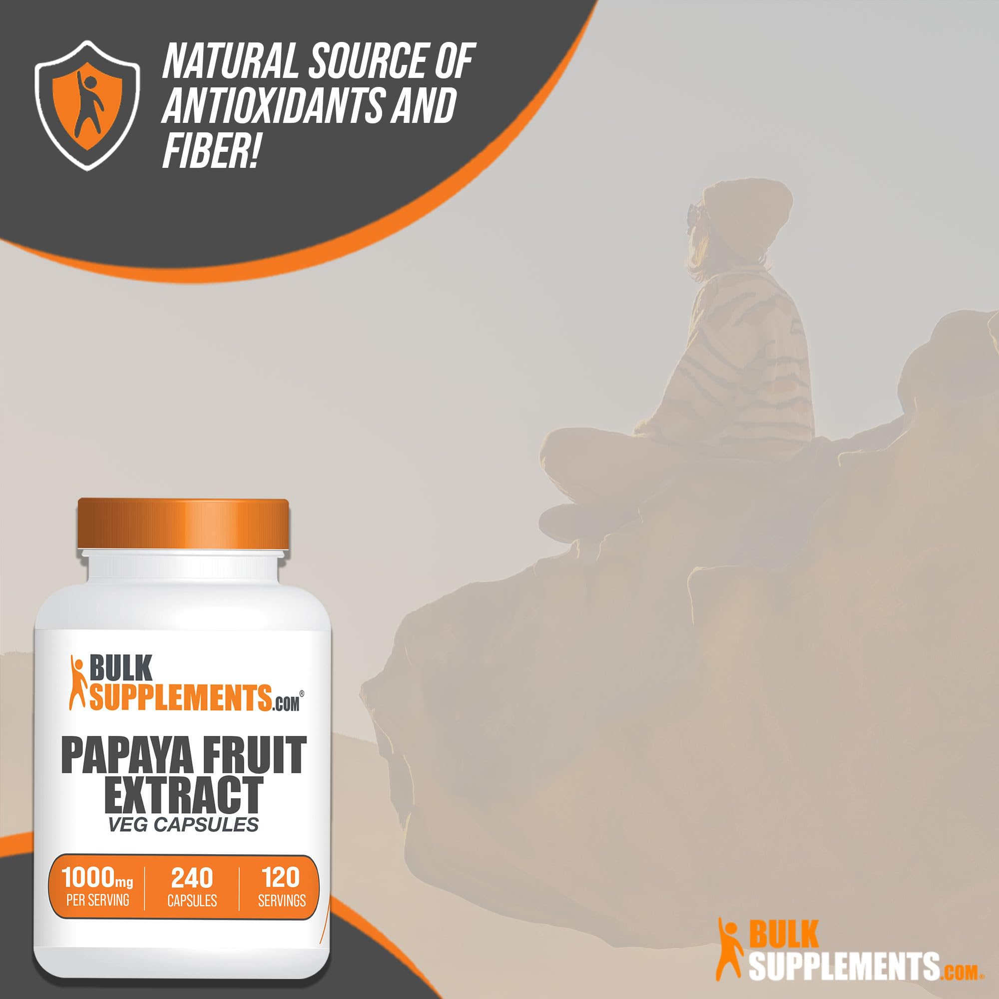 BulkSupplements Papaya Fruit Extract Capsules 10:1 with packaging