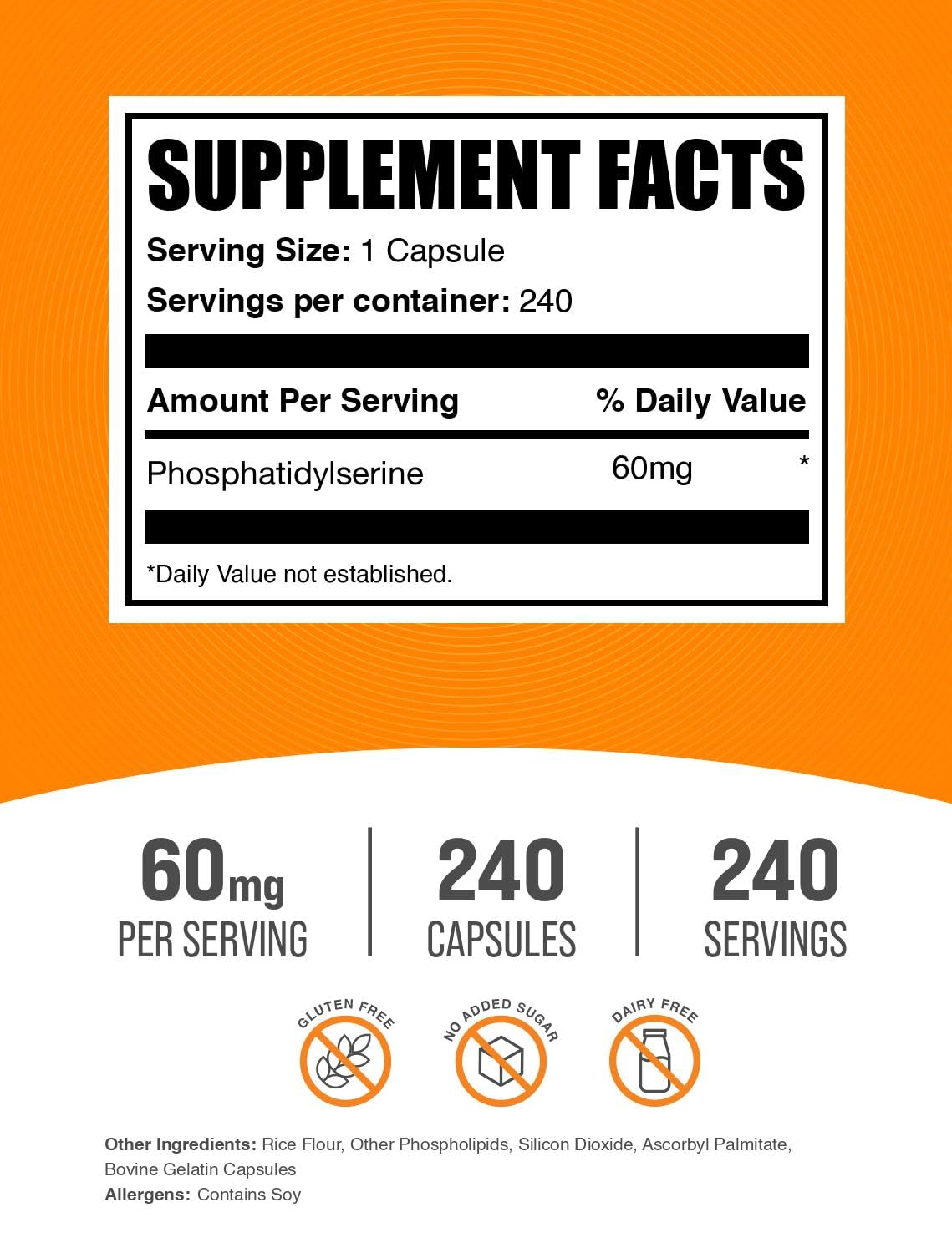 BulkSupplements Phosphatidylserine Capsules 300mg side view