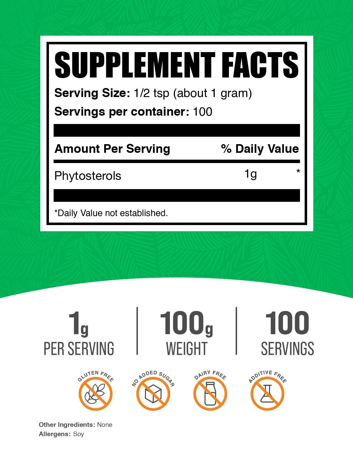 BulkSupplements Phytosterols Powder 1000mg packaging