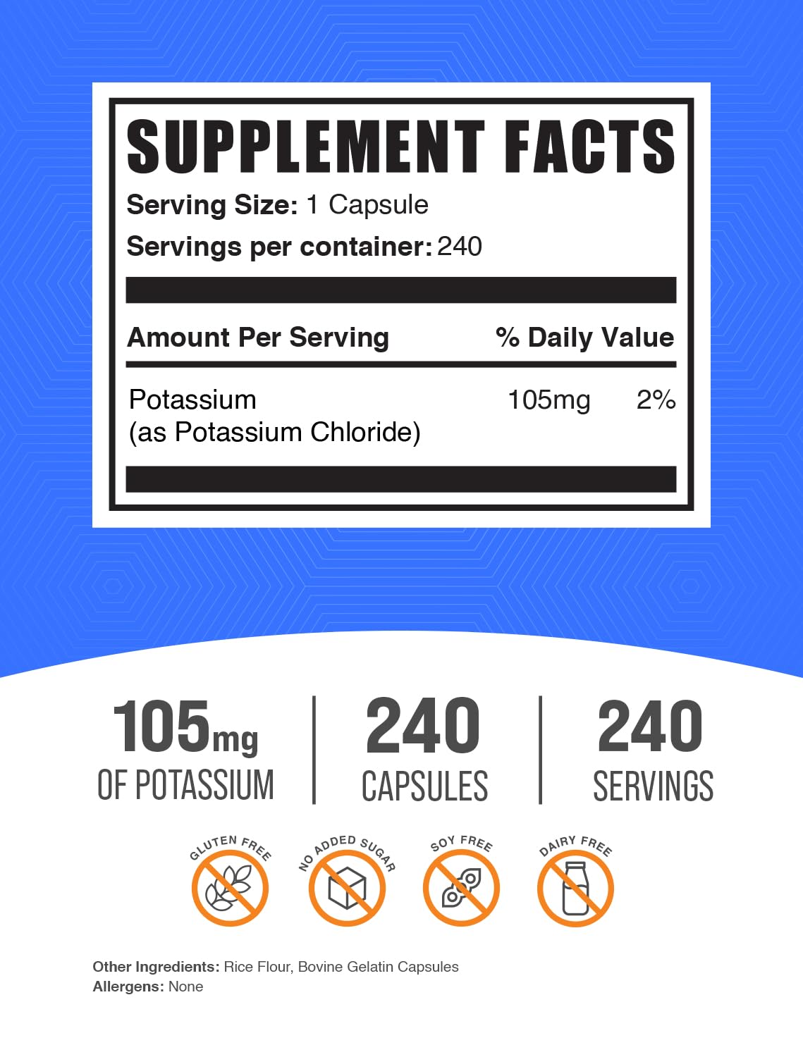 BulkSupplements Potassium Chloride Powder 150g packaging