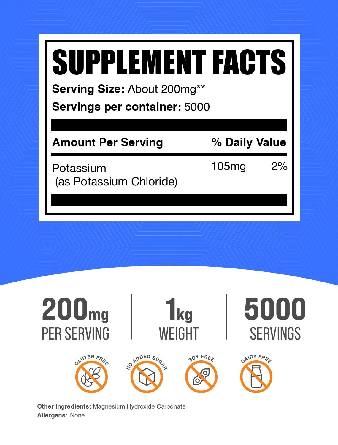 BulkSupplements Potassium Chloride Powder packaging