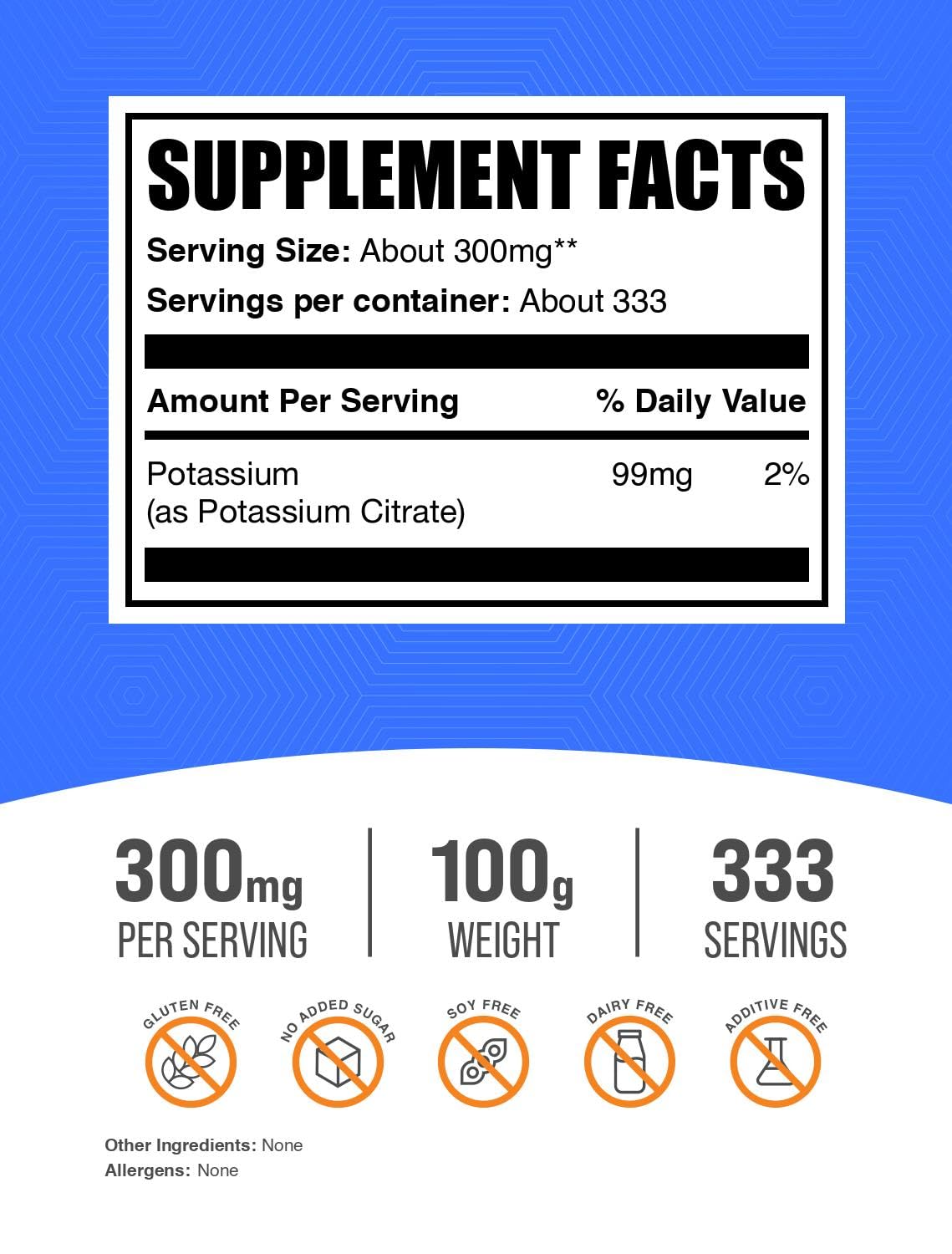 BulkSupplements Potassium Citrate Powder packaging