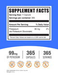 BulkSupplements Potassium Gluconate Capsules 99mg side view