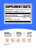 BulkSupplements Potassium Gluconate Powder packaging side view