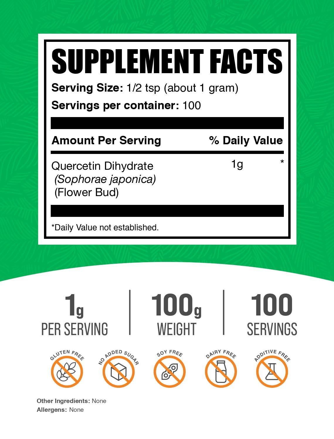 BulkSupplements Quercetin Dihydrate Powder packaging