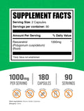 BulkSupplements Resveratrol 1000mg Capsules side view