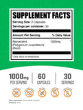BulkSupplements Resveratrol Capsules bottle with 60 count