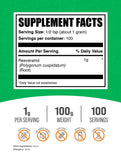 BulkSupplements Resveratrol Powder 100g packaging