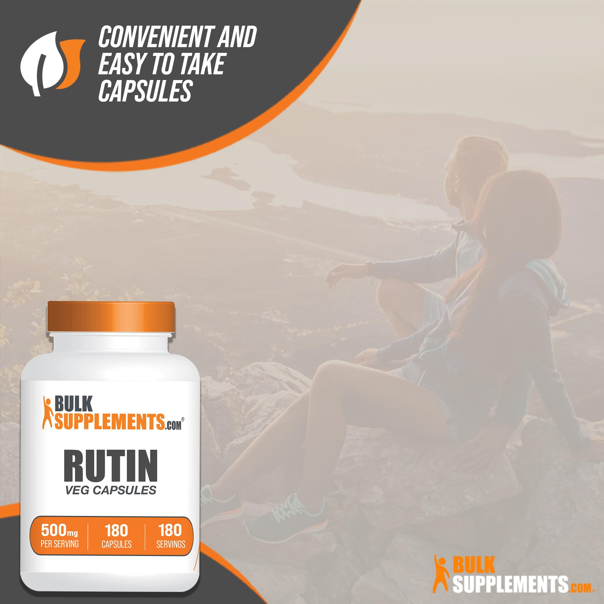 BulkSupplements Rutin 500mg capsules opened bottle