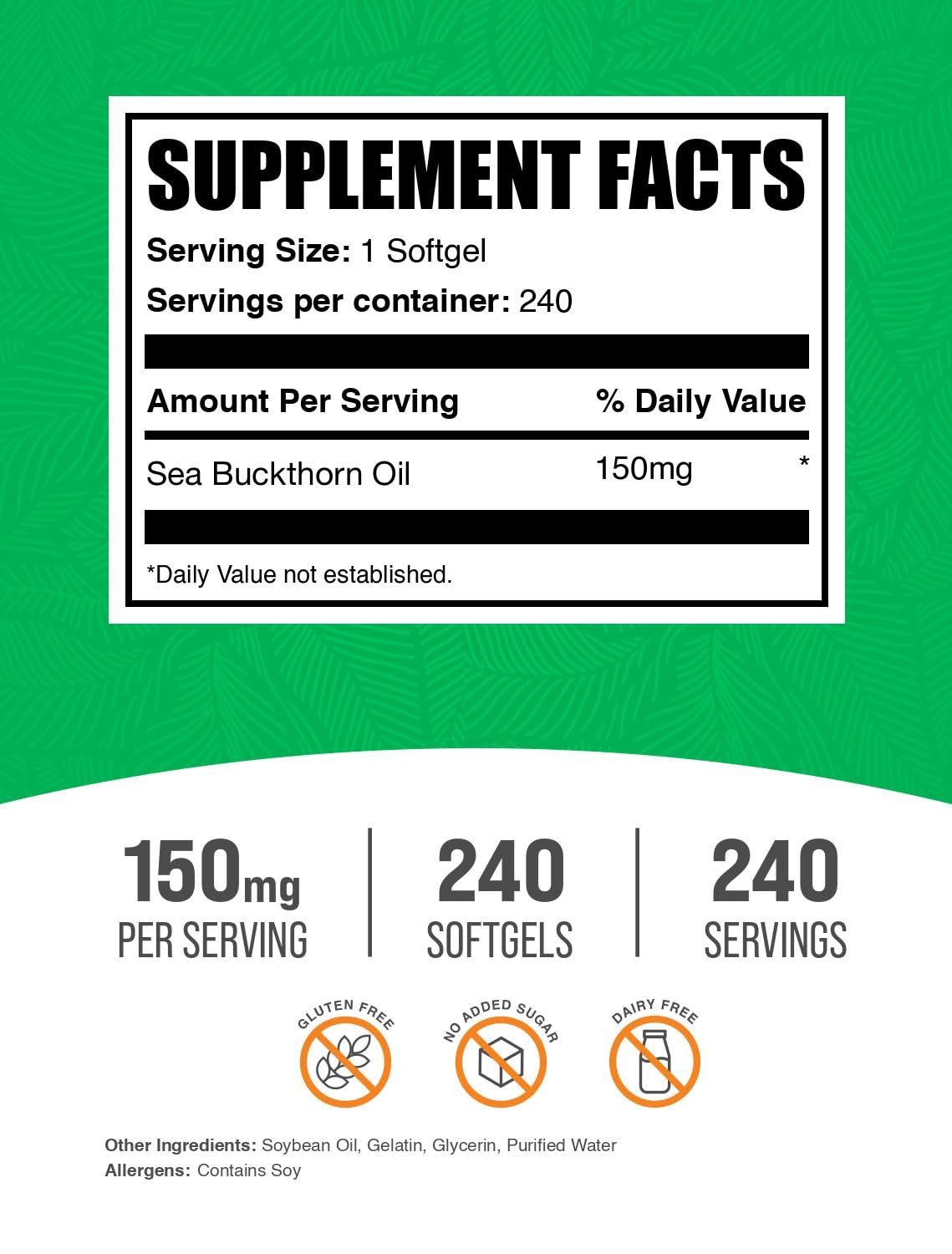BulkSupplements Sea Buckthorn Oil Softgels packaging