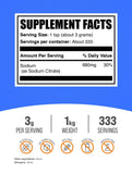 BulkSupplements Sodium Citrate Powder packaging side view