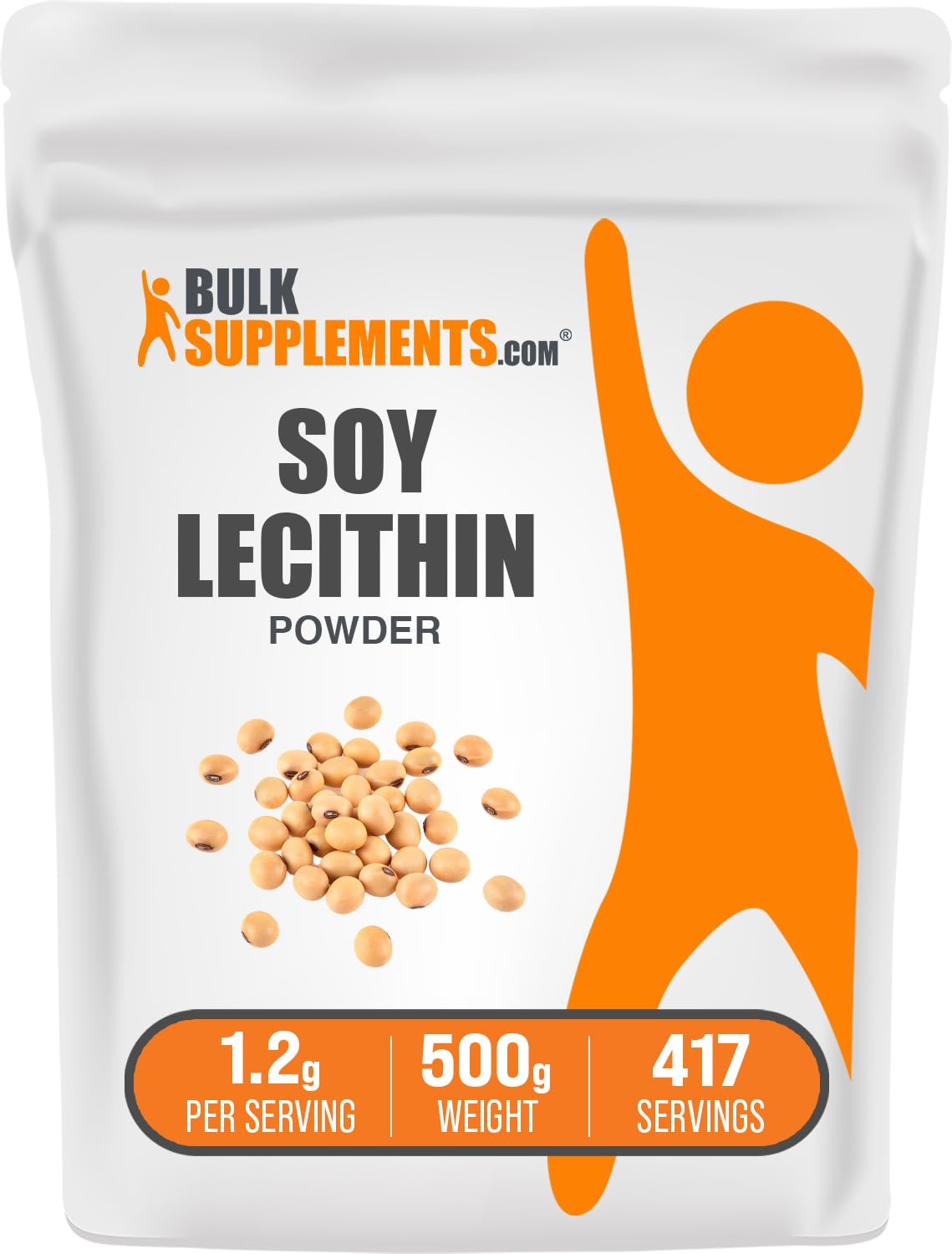 BulkSupplements Soy Lecithin Powder 500g front view