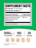 BulkSupplements Spirulina 3000mg Capsules side view