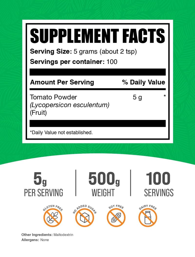 BulkSupplements Tomato Powder 531g packaging