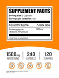 BulkSupplements Trimethylglycine Capsules 272g back view with ingredients