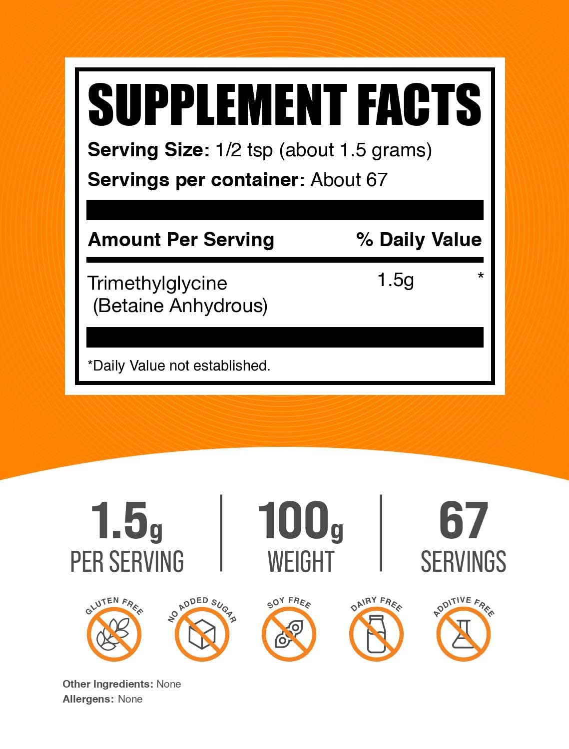 BulkSupplements Trimethylglycine Powder packaging