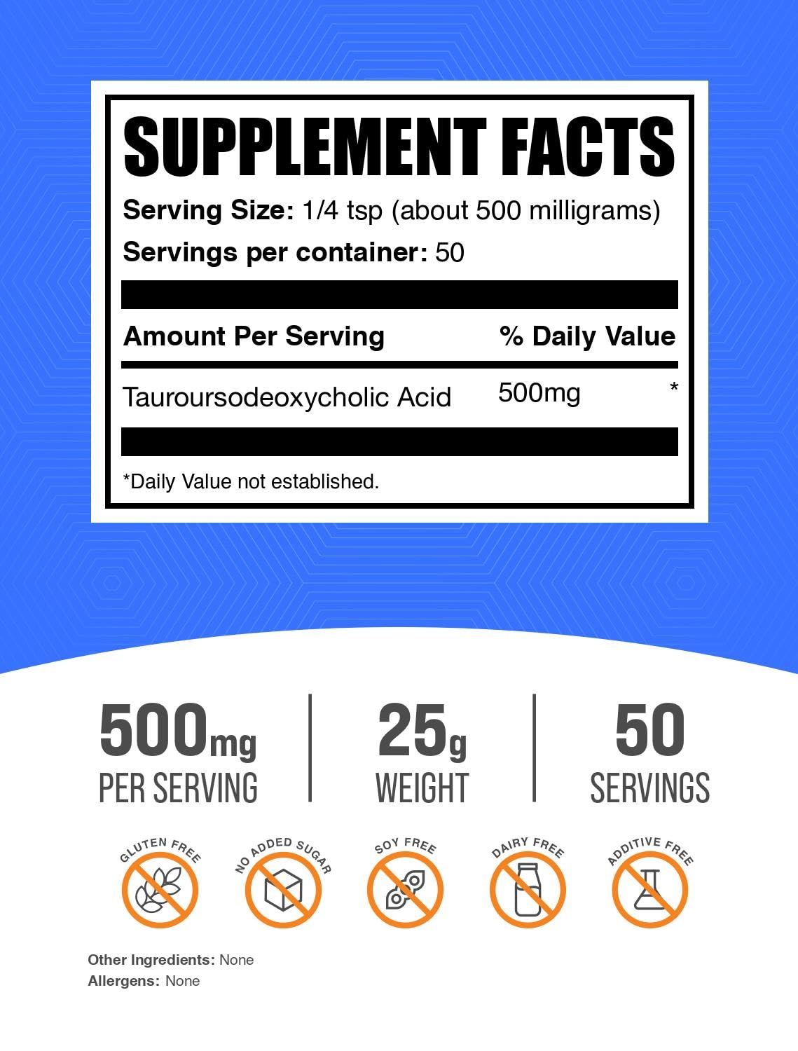 BulkSupplements TUDCA 500mg powder scoop with powder