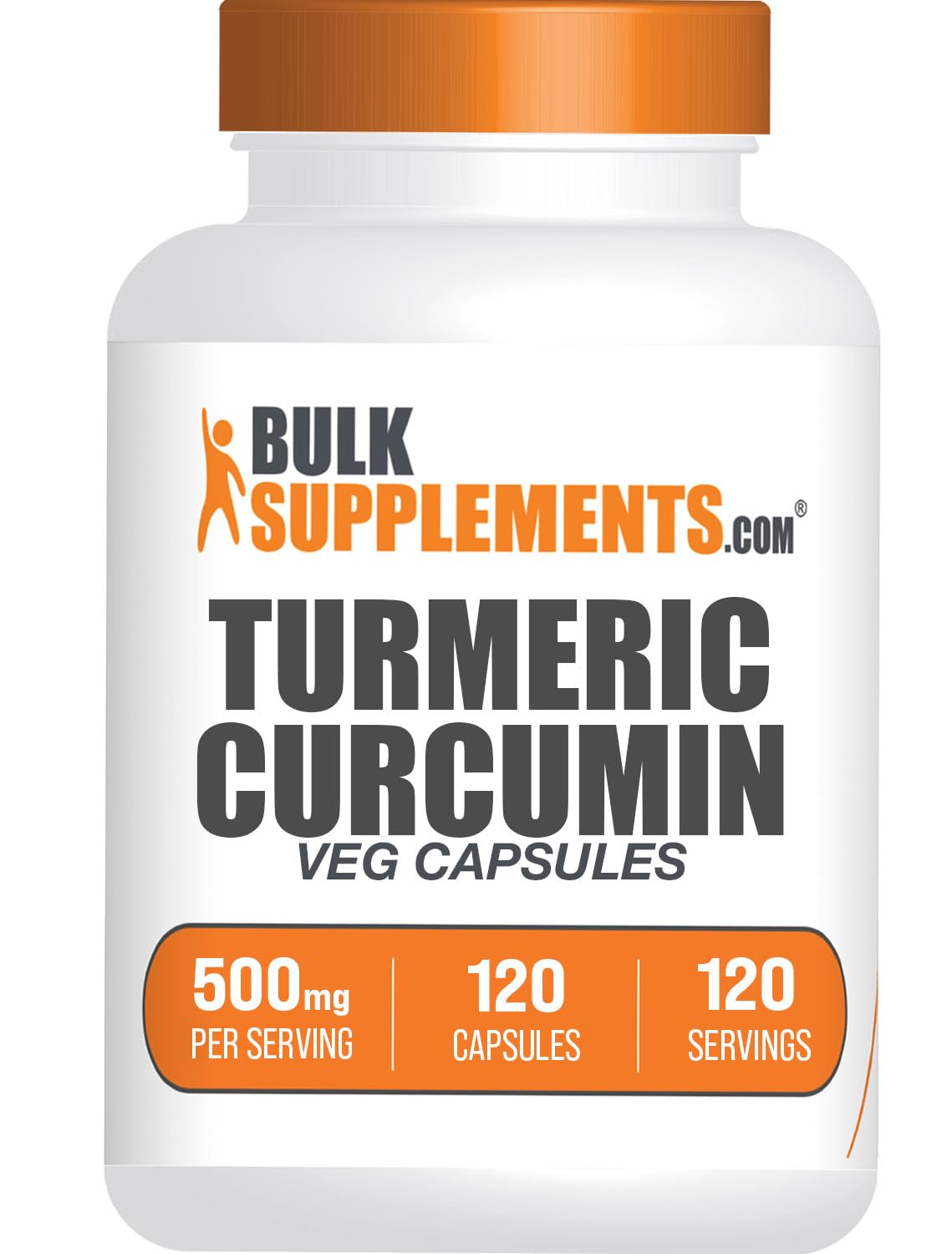 BulkSupplements Turmeric Extract Capsules 500mg front view