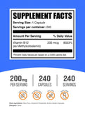 BulkSupplements Vitamin B12 Methylcobalamin 200mcg Capsules side view