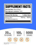 BulkSupplements Vitamin B12 Methylcobalamin Powder packaging